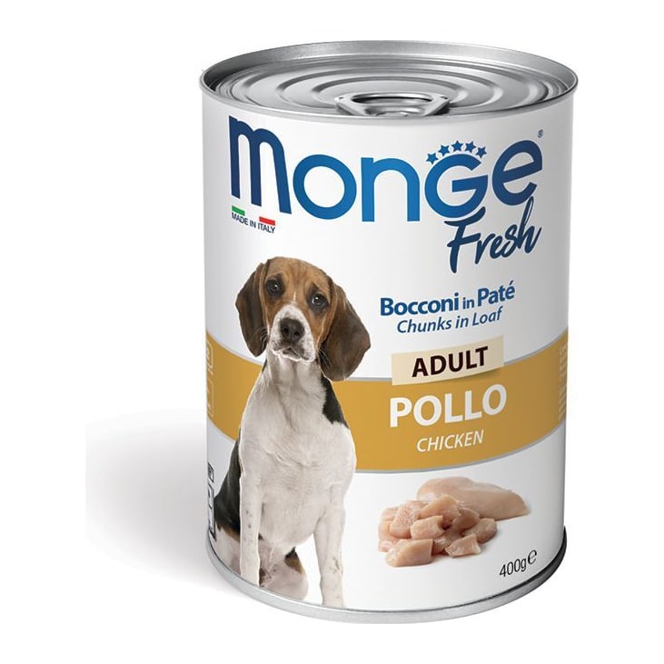 Храна за кучиња Monge Fresh Adult Chicken (влажна храна) 5*400гр