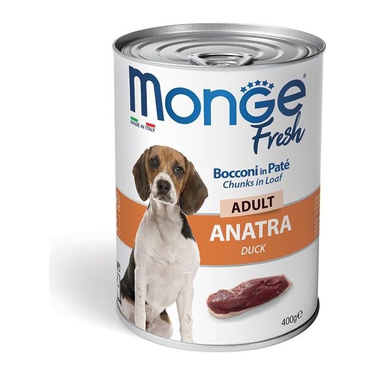 Храна за кучиња Monge Fresh Adult Duck (влажна храна) 5*400гр