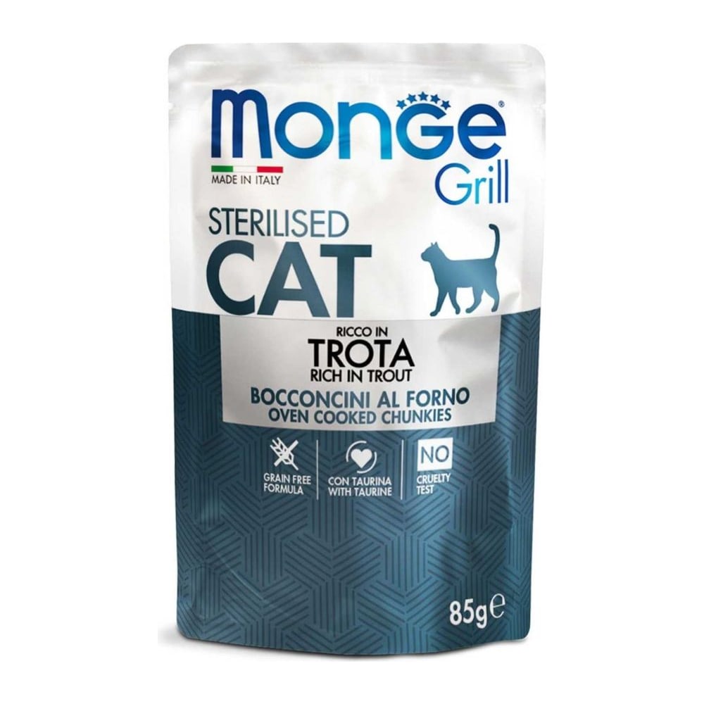 Храна за мачки Monge Grill Sterilised Trout (влажна храна) 28*85гр