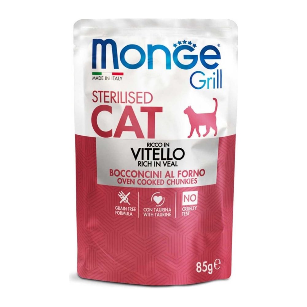 Храна за мачки Monge Grill Sterilised Veal (влажна храна) 28*85гр