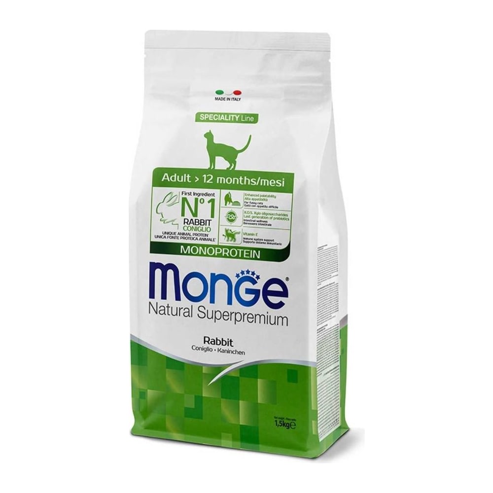 Храна за мачки Monge Monoprotein Adult Rabbit 1,5кг