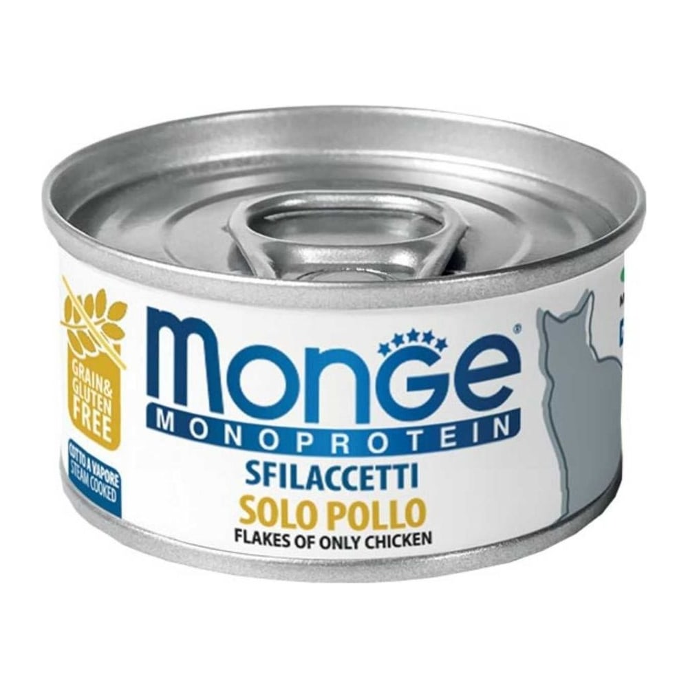 Храна за мачки Monge Monoprotein Flakes Only Chicken (влажна храна) 5*80гр