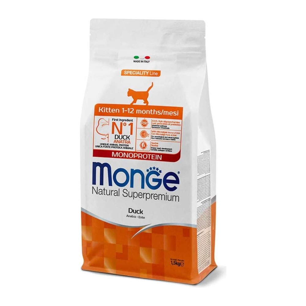 Храна за мачки Monge Monoprotein Kitten Duck 1,5кг