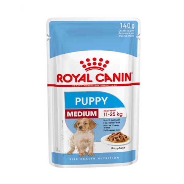 Храна за кучиња Royal Canin® Medium Puppy (in gravy) 10*140гр